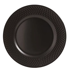 Conjunto com 6 Pratos Raso Black Acetinado Ø 29cm Cerâmica Alleanza