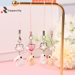 Capacidade Lovely Rabbit Pendant Phone Lanyard Bowknot Bunny Mobile Chain Girls Kawaii Cellphone Strap Chaveiro Acessórios Nice