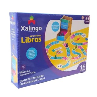 Jogo de Tabuleiro Aprendendo Libras em Madeira Reflorestada 15 Peças Xalingo - 17598