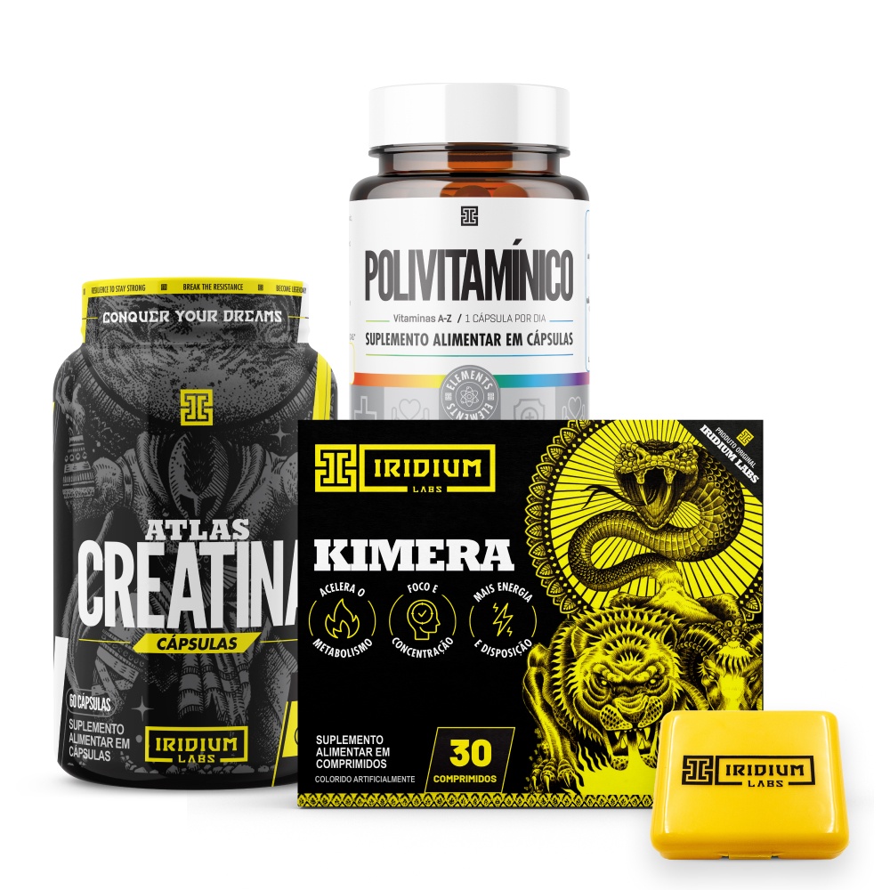 Kit Kimera Thermo 30 Comps + Atlas Creatina 60 Caps + Polivitamínico 30 Cápsulas +  Porta Cápsula em Oferta na Shopee