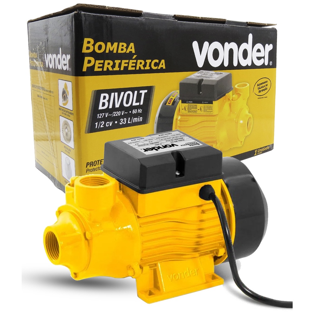 Bomba Periférica Bivolt 1/2cv BPV375 Vonder Monofásica