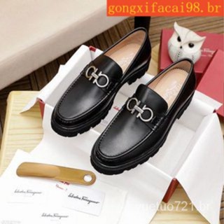 [Ferragamo �� Sapatos casuais masculinos, e galochas de couro masculinas moda clássica