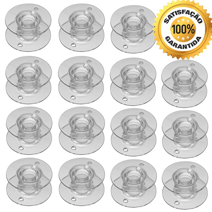 15 Bobinas Carretilha Plastica Alta Transparente Elgin Elna. em Oferta na Shopee