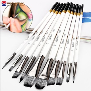 MOLANDOGO 7/10Pcs Conjunto De Pincéis Para Pintura Art Acrílico Gouache Óleo Aquarela Artista De Nylon Cabelo Faia Hastes De Madeira B2C9