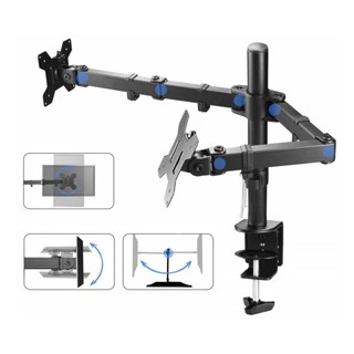 suporte 2 monitor ou tv de mesa, articulado, feito em aço, com parafusos de monitor, com ajuste de altura 42cm, profundidade, furação vesa 100x100mm black friday promoção