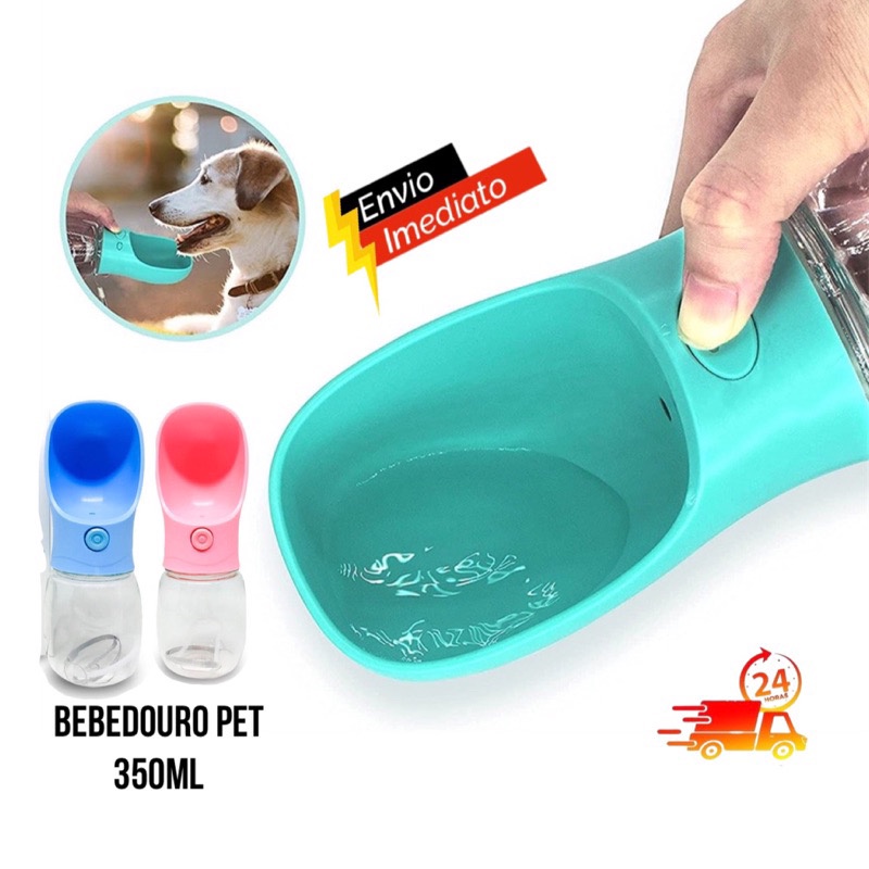 Garrafa Água Bebedouro 350ml Portátil Pet Cachorro Passeio