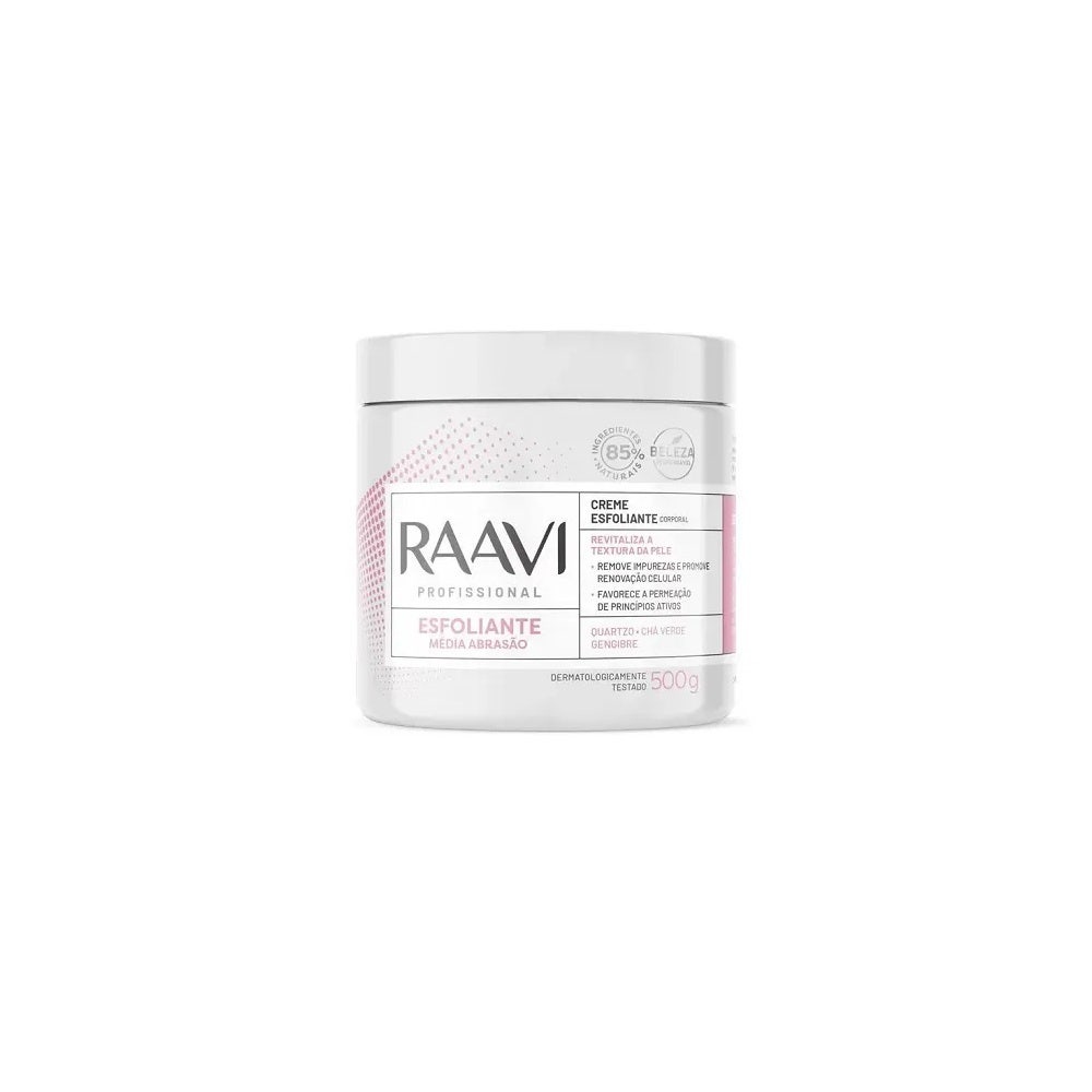 Creme Esfoliante Corporal Raavi Fler com Chá Verde e Gengibre 500g