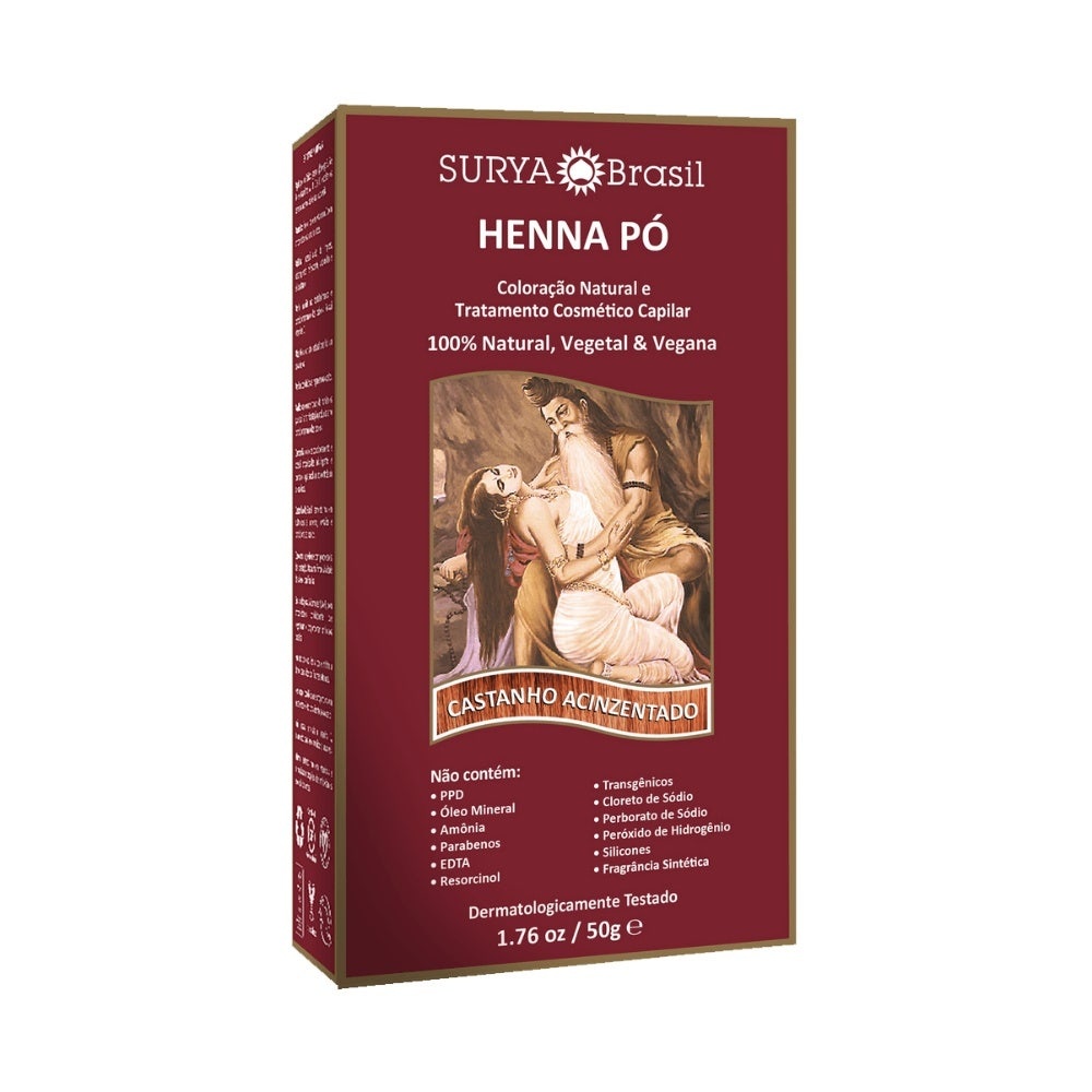 Henna Pó Surya Castanho Acizentado em Oferta na Shopee