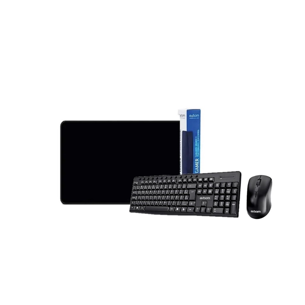 Kit Home Office Teclado e Mouse + Mouse Pad Preto