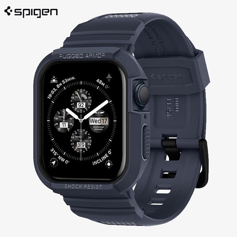 Caixa E Alça Originais Spigen Rugged Armor Pro Projetada Para Relógio Apple Ultra 9 8 7 6 5 4 SE iWatch 49mm 45mm 41mm 44mm 40mm em Oferta na Shopee