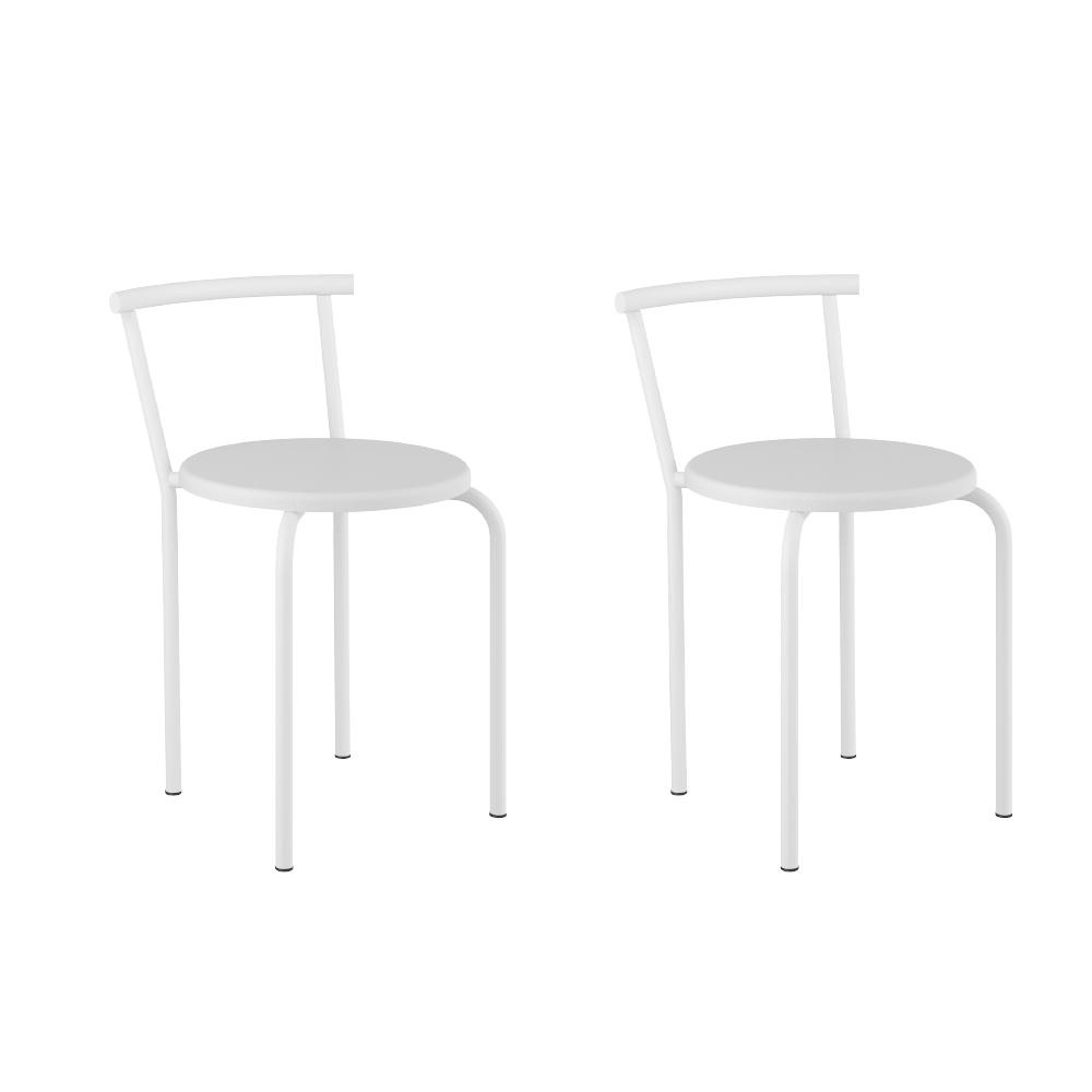 Conjunto 2 Banquetas Tubo Branco Napa Branca Carraro - Home & Living