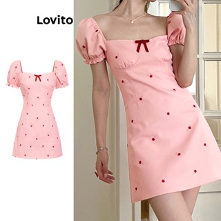 Lovito Vestido Fofo com Laço Frontal e Estampa Floral para Mulheres L73AD068