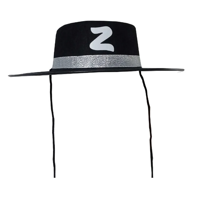 Chapéu Zorro Fantasia Acessórios Feltro Cordão
