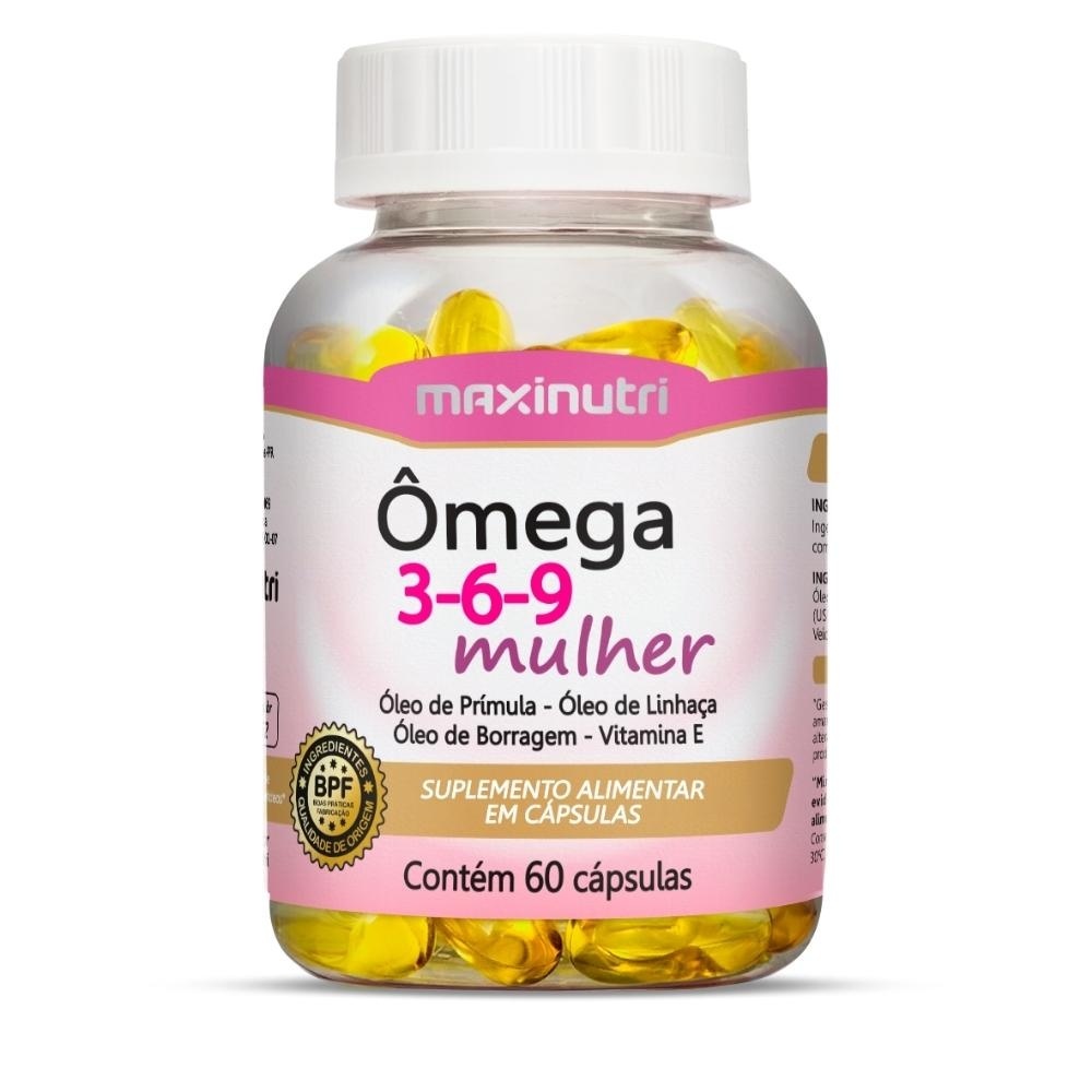 Ômega 3/6/9 Mulher (Linhaça/Prímula/Borragem/Vit.E) - 60 Cáps.