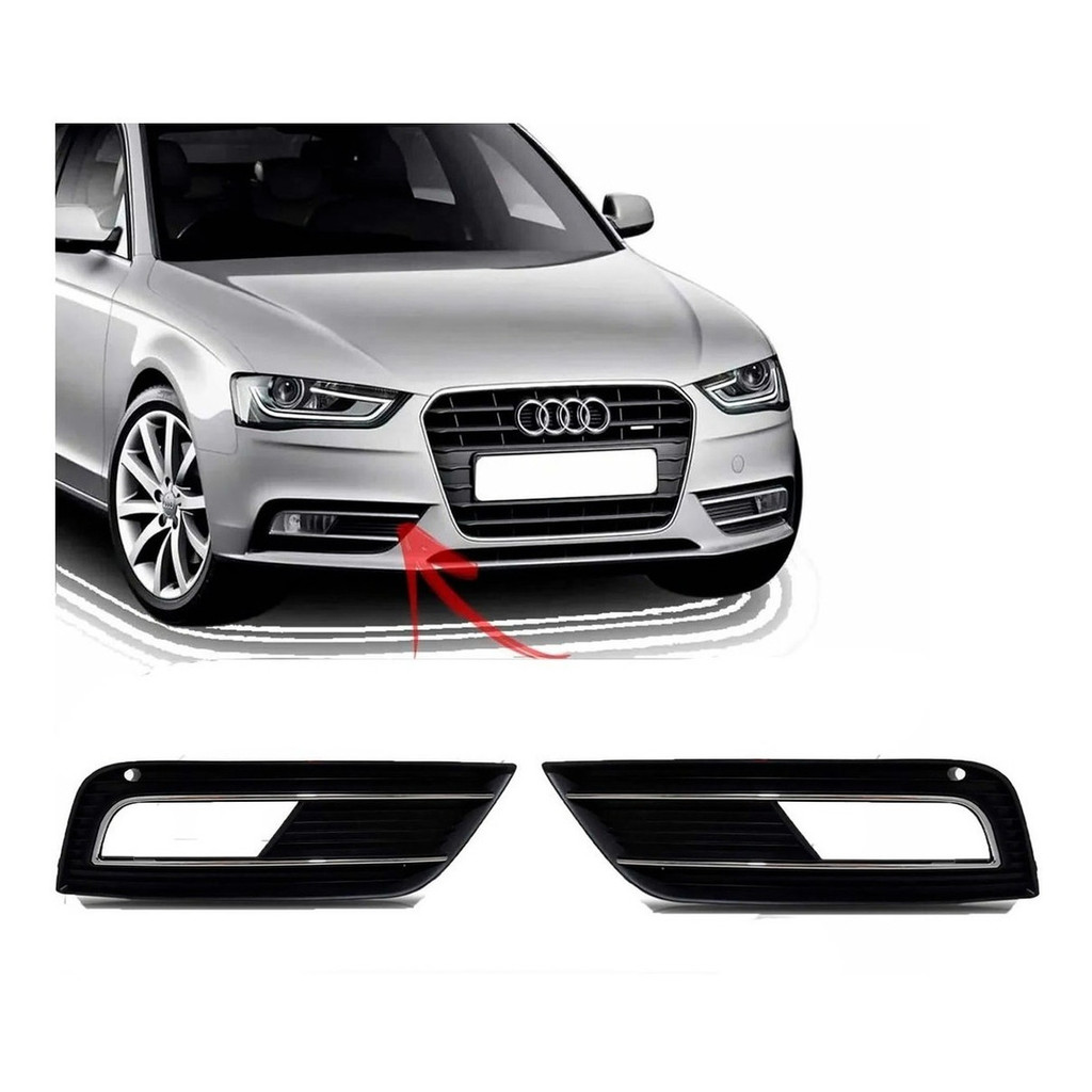 Moldura Grade Milha Audi A4 2013 2014 2015 Cromado O Par