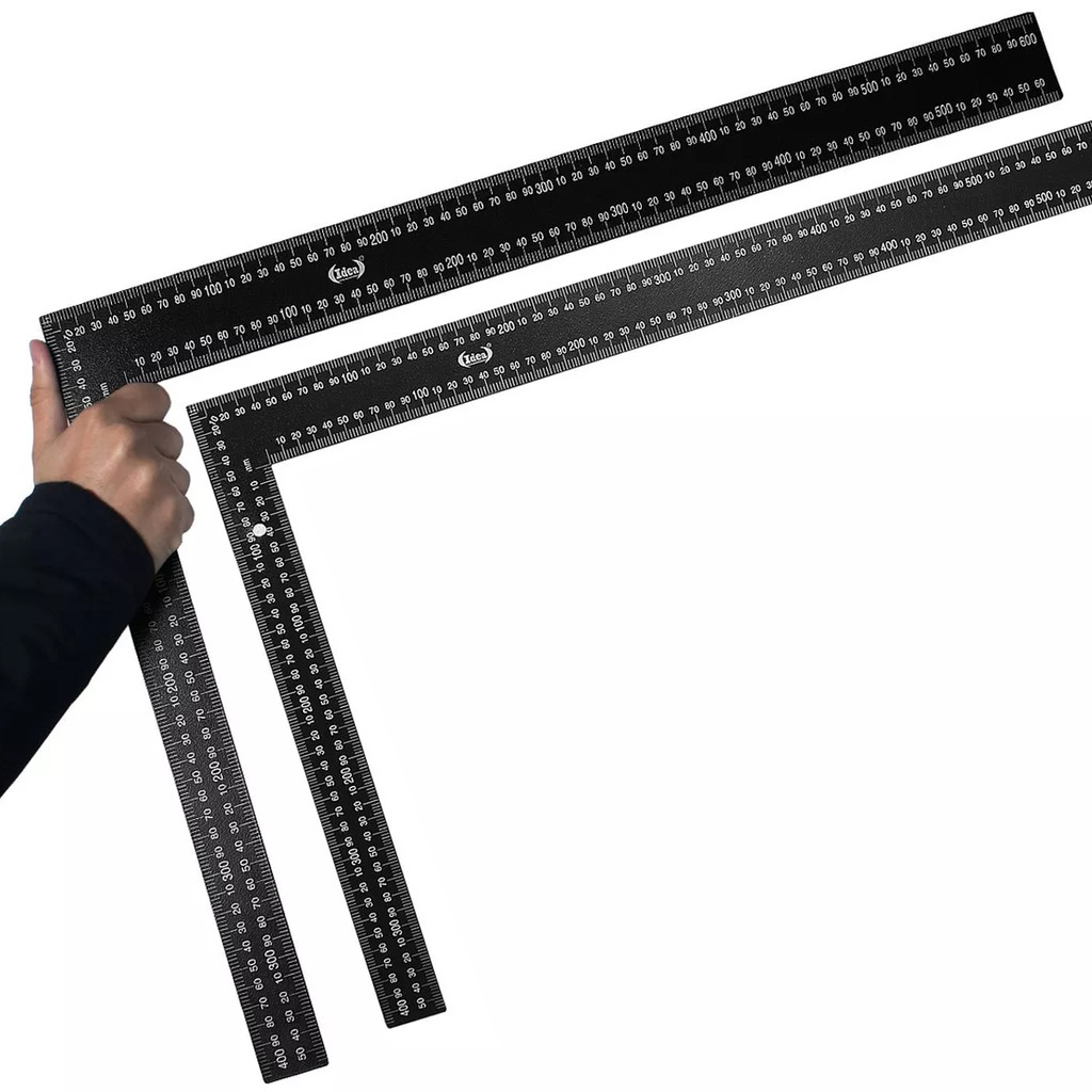 Kit 2 Esquadros Profissionais Em Aço Carbono 24 Polegadas 600mm X 400mm Carpintaria