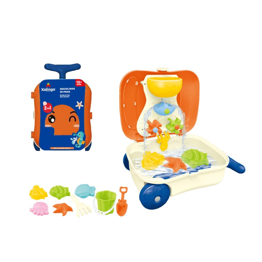 Brinquedo Infantil Mochilinha de Praia 9 Peças Xalingo - 93945 em Oferta na Shopee