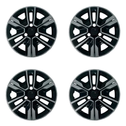 Jogo de Calotas Aro 14" Preto/Prata Mod Kwid Outsider 2023 Grid 880AR-PBP-E Carro Automotivo Roda