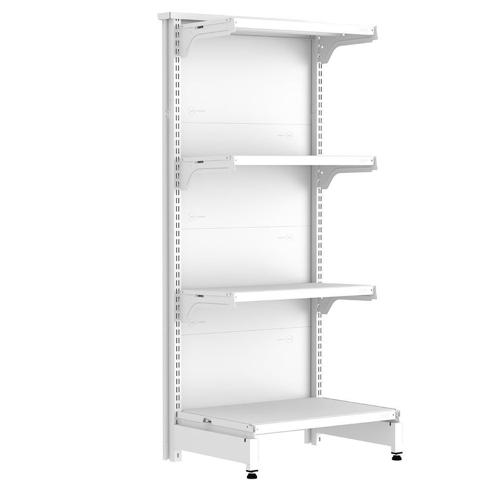 Gôndola Farma Amapá Fit 40 Ponta 1,37x0,55x0,25/0,30 com 4 Bandejas em Oferta na Shopee