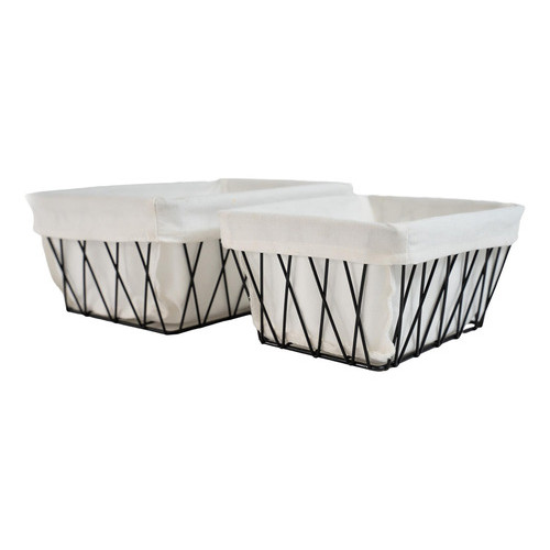 Kit Cesto Aramado Forro Multiuso Mesa Cozinha Quarto Banheiro Organização