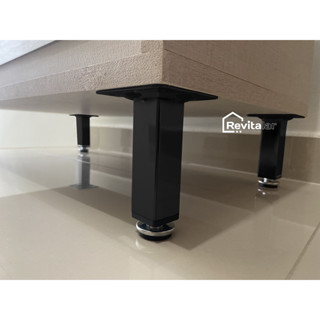Kit 4 Pés Para Móveis Preto Regulável Quadrado 10cm / 15cm em Oferta na Shopee