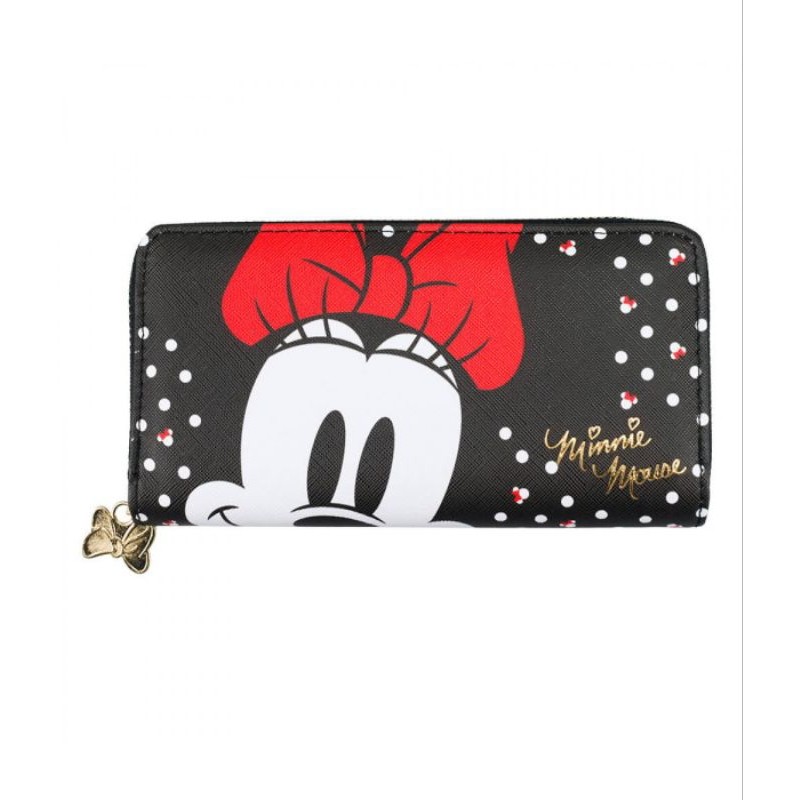 DMG9020-MK33-D | Carteira Retangular Preta Pintas Minnie 10x19cm - Disney