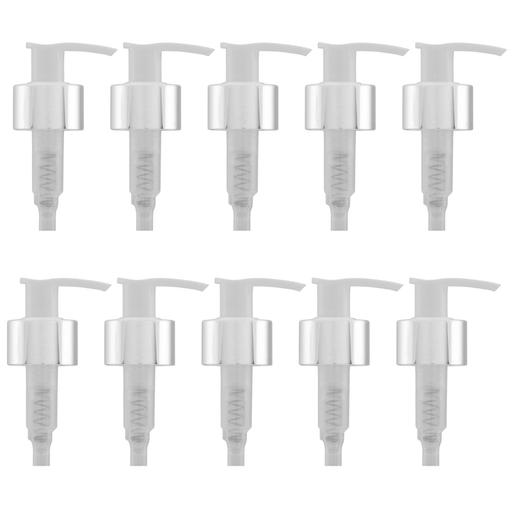 Kit 10un de Válvula Pump METALIZADA PRATA 24/410  Pra Shampoo P/ Frascos 500/1000/1500ML - Shampoo, Condicionador, Creme