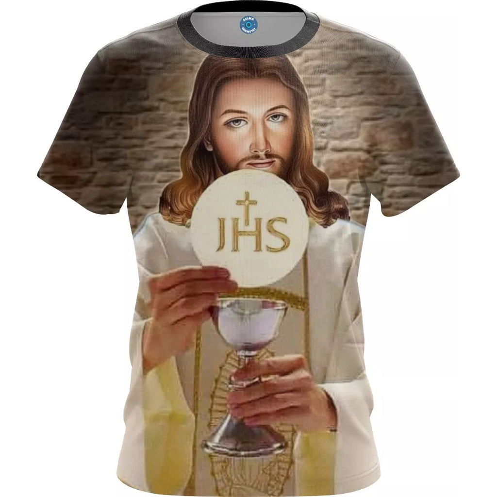 Camiseta Agradável Primeira Eucaristia Santa Ceia 7 *
