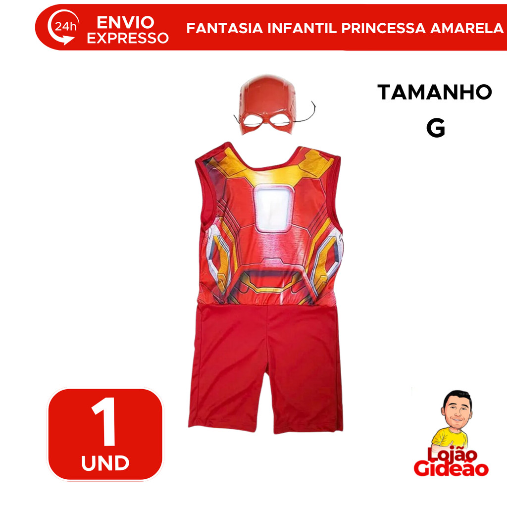 Fantasia Infantil Do Homem de Ferro Curta Para Festas Carnaval Com Máscara Fantasia Para Menino