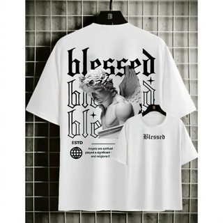 Camiseta Masculina em Algodão Camisa Blessed Streetwear Manga Curta 100% Algodão em Oferta na Shopee