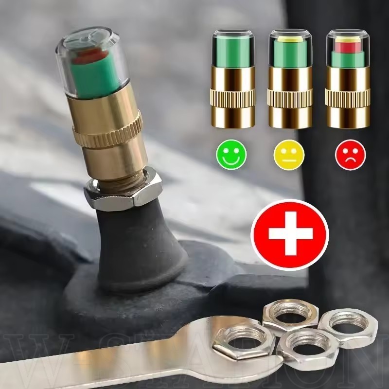 9 Unidades/Conjunto Kit Indicador De Pressão De Pneu De Carro-Tampa De Aviso-Anti-Piracy , Poeira , Universal Válvula De