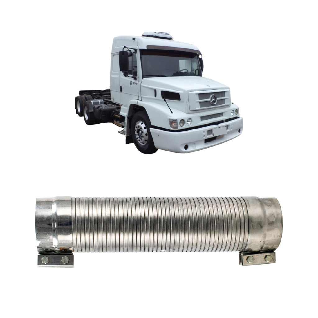 Tubo Flexível Escapamento Inox Mercedes LS1938 Com abraçadeira 4 1/2 X 430MM Compatível