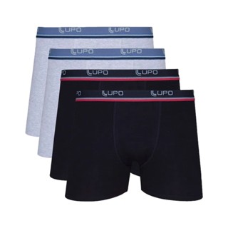 Kit 4 Cueca Boxer Lupo Adulto 523 Original Masculina Box
