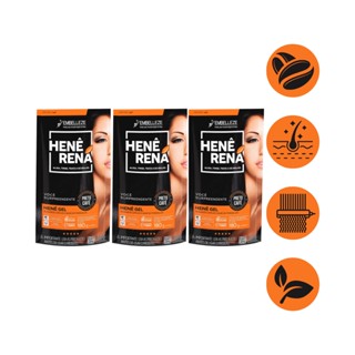 Kit 3 Hene Rena Gel Preto Cafe Tonaliza Alisante Embelleze