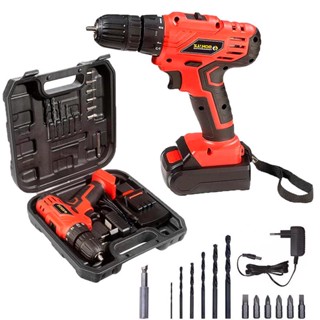 Parafusadeira Furadeira Impacto 12v Bivolt C/ Maleta Schulz