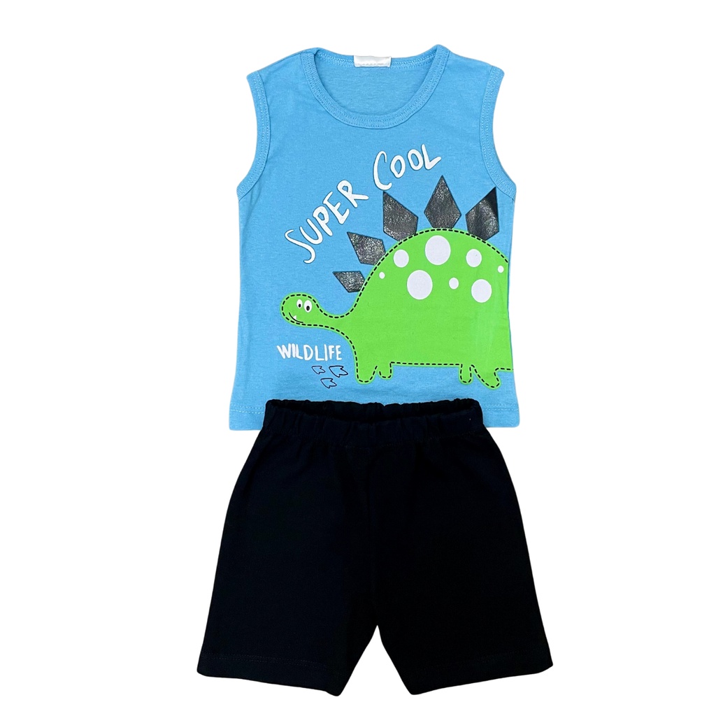Conjunto bebe menino regata estampada bermuda moletinho PMG