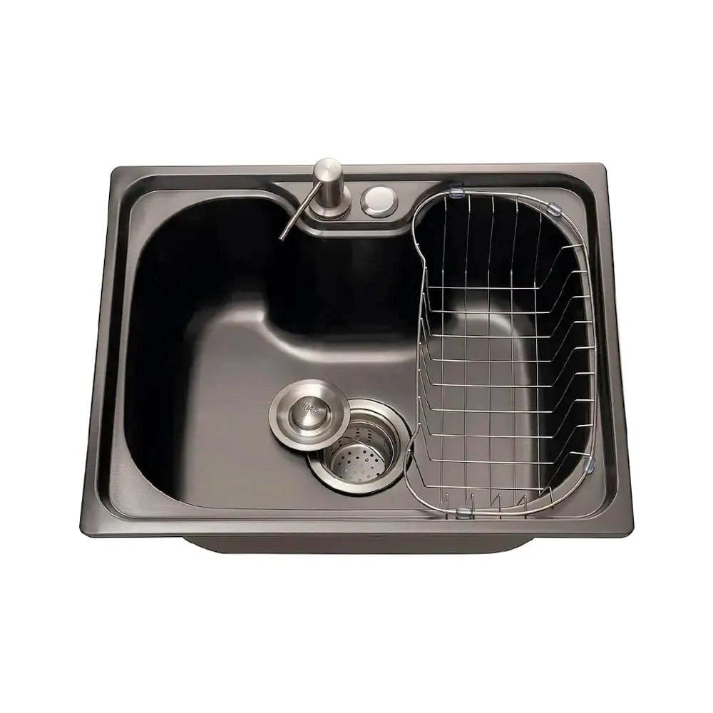 Cuba para cozinha gourmet pia aço inox com acessórios Nawa 50 cm Pingoo - Preto em Oferta na Shopee