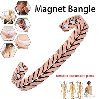 Pulseira Magnética De Cobre Torcido Vintage Pulseiras Colorido Homens Saúde Energia Benefícios Do Punho Ajustável Alívio Da Dor Artrite