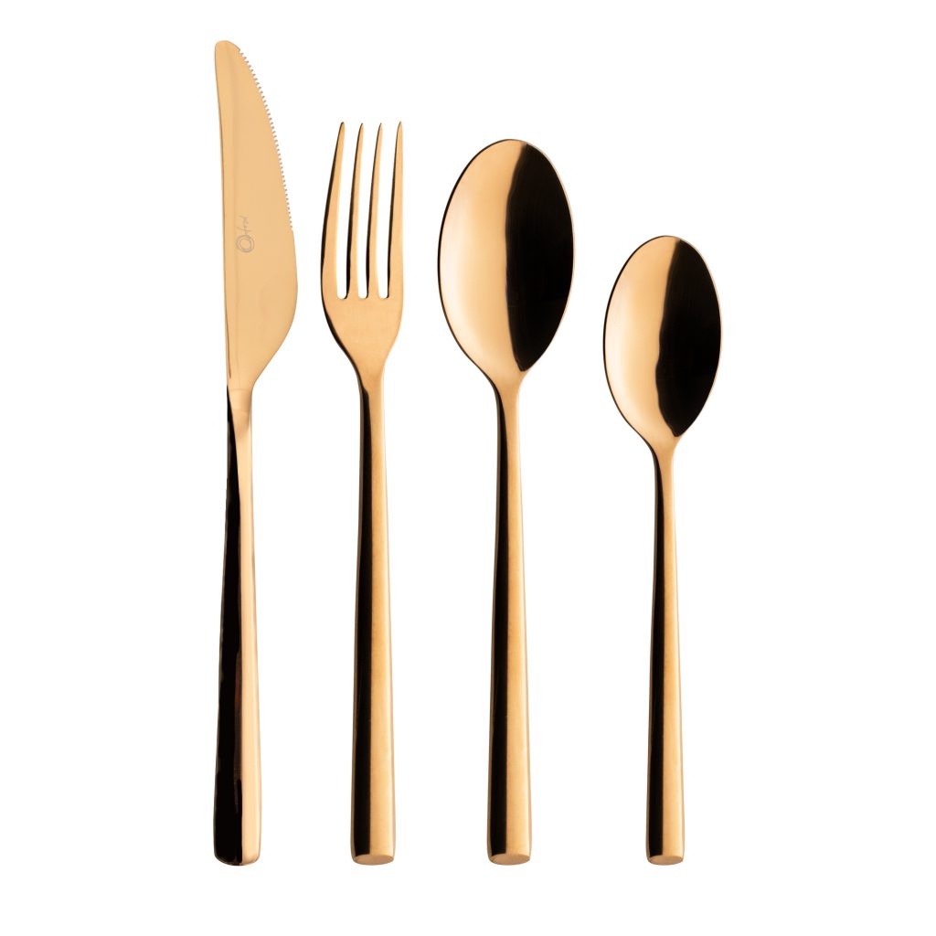 Faqueiro 16 Peças Mimo Paris Oxford Porcelanas Cobre Serve Até 4 Pessoas Liso Elegante
