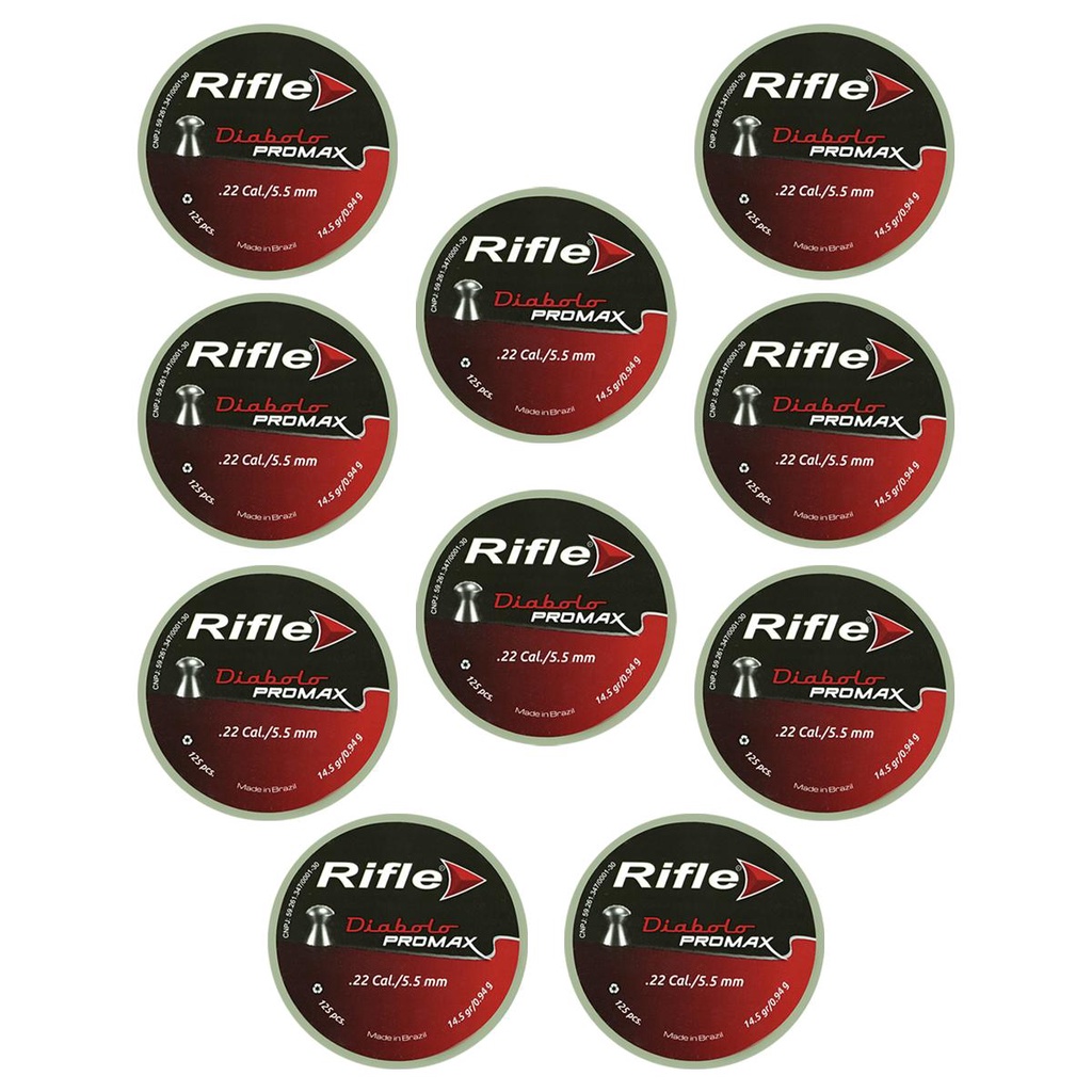 10un Chumbinho 5.5mm Rifle Diabolo Promax - 125un em Oferta na Shopee