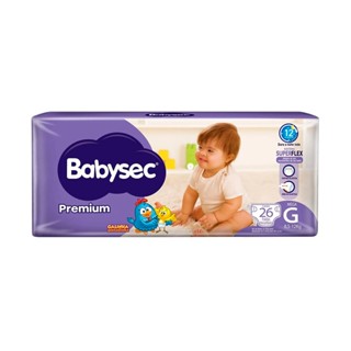 Fralda Babysec Premium Tamanho G Pacote Mega 26 Unidades Descartáveis
