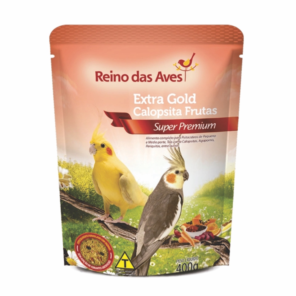 Extra Gold Calopsita Frutas 400g - Reino Das Aves em Oferta na Shopee