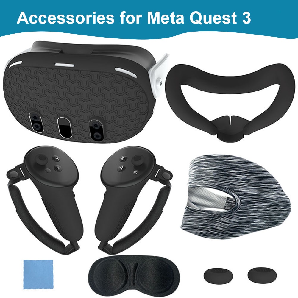 Conjunto De Acessórios 7 Em 1 Para Controle , Capa Protetora Antiarranhões VR Fone De Ouvido Anti-Queda Meta Quest 3