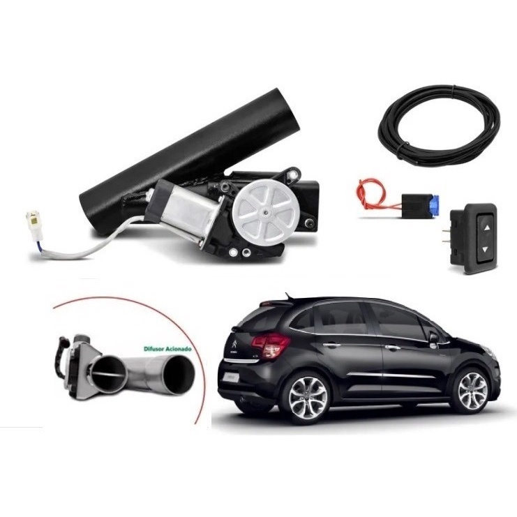 Difusor Escape Ronco Esportivo Com Botão Citroen C3 C4