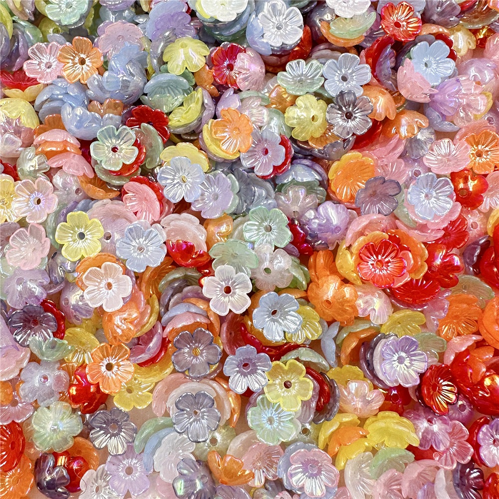 100Pcs Moda 10,5mm Acrílico Pequena Margarida Flor De Acessórios De Bijuteria Colar Brincos De Bricolage