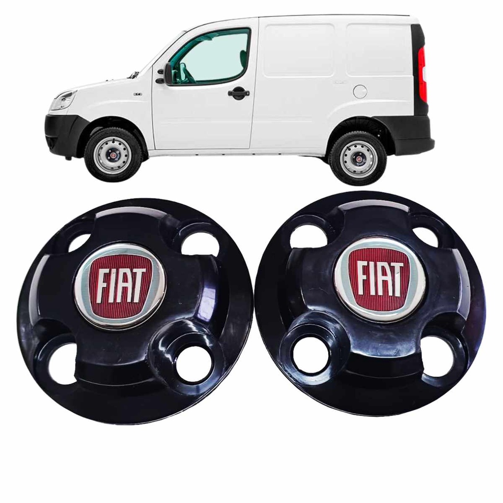 Par de  Calota Centro roda de ferro  Fiat Fiorino Strada  Uno Palio Aro 13 14 15 carlota Preto