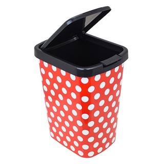 Lixeira Prática 9 Litros Vermelha Com Bolinhas Click Label 25522 Arqplast