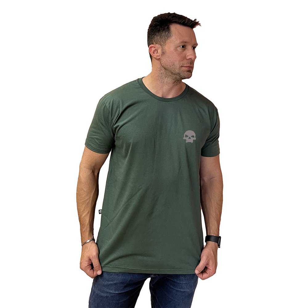 Camiseta Caveirinha Bandalheira Verde Manga Curta Unissex