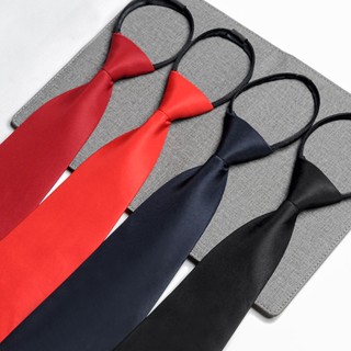 Noivo de Casamento Estilo Gravata Vermelha Noivo Formal Wear Business Cor Sólida Camisa Profissional Preguiçosa Pessoas Preguiçosas Zíper Preto Acessórios de Casamento Gravata