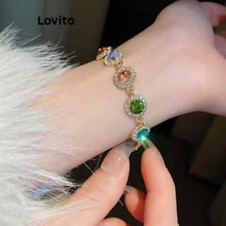 Lovito Pulseira Básica com Strass para Mulheres LFA06017 (Multicolorido)